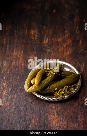 Kleine dünne Gurken Stockfoto