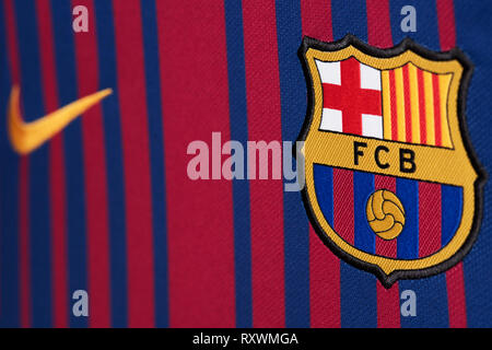 In der Nähe von FC Barcelona Home Kit. Stockfoto