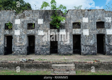 Gefängnis St-Laurent-du-Maroni, in Französisch Guyana. Zellen der Einzelhaft Flügel Stockfoto