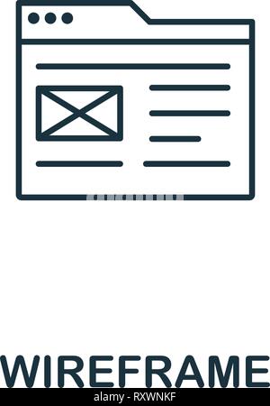 Drahtmodell angezeigt. Dünne outline Style Design vom Design der Benutzeroberfläche und der ux icons Collection. Kreative Drahtmodell Symbol für Web Design, Anwendungen, Software, drucken Stock Vektor