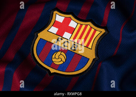 In der Nähe von FC Barcelona Home Kit. Stockfoto