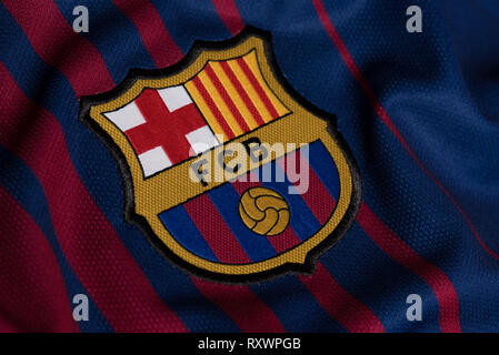 In der Nähe von FC Barcelona Home Kit. Stockfoto