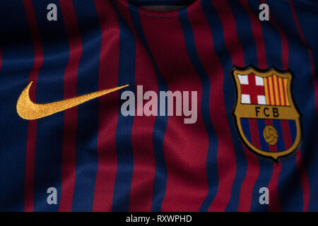 In der Nähe von FC Barcelona Home Kit. Stockfoto