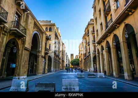 Beirut Place De L'Etoile Nijmeh Square Street Clock Tower Stockfoto