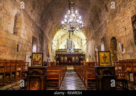 Unsere Liebe Frau von balamand Griechisch-orthodoxen christlichen patriarchalischen Klosterkirche Innen Stockfoto