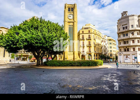 Beirut Place De L'Etoile Nijmeh Square Street Clock Tower Stockfoto