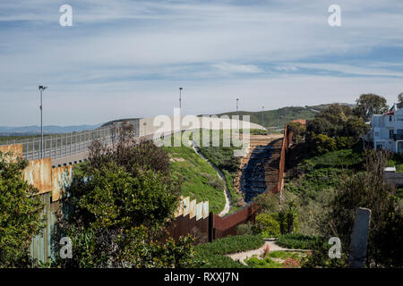 Landschaft von Tijuana an der Grenze Mexiko - USA, Stockfoto