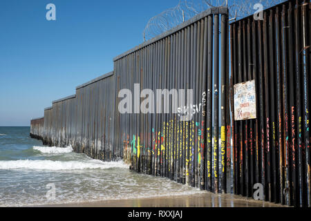 Die letzten Trakt der Grenze Mexiko - USA bei Tijuana Stockfoto