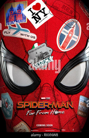 Spider-Man: Weit weg von zu Hause (2019) von Jon Watts Regie und Hauptdarsteller Tom Holland, Samuel L. Jackson, Zendaya und Jake Gyllenhaal.