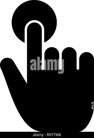 Klicken Sie auf "Hand in Hand Finger klicken Sie auf dem Bildschirm auf das Symbol Oberfläche schwarz Vector Illustration Flat Style simple Image Stock Vektor