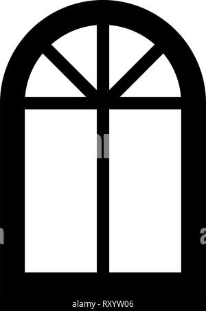 Fensterrahmen semi-Runde am oberen Arch Symbol Fenster Farbe schwarz Vector Illustration Flat Style simple Image Stock Vektor