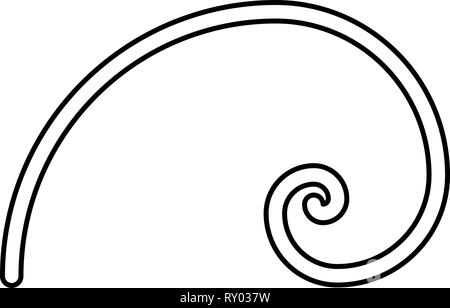 Spirale goldener Schnitt Golden Ratio Verhältnis Fibonacci Spirale Symbol schwarz Farbe Umrisse Vektor-illustration Flat Style Bild Stock Vektor