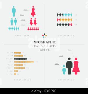 Sammlung von Infografik Menschen Elemente für Ihre Unterlagen und Berichten über die demographische Lage Stock Vektor