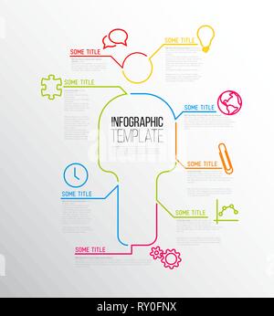 Vektor Infografik Berichtsvorlage von Linien und Symbole mit Figur Stock Vektor