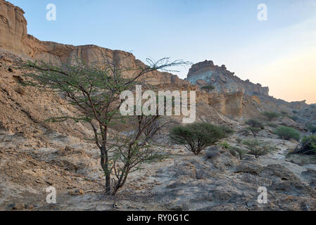 Qeshm Insel in der Straße von Hormuz, südlichen Iran, im Januar 2019 genommen, hdr genommen Stockfoto