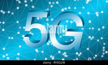 Mobile Industry Innovation 5G-Technologie 3D-Vektor illustration Stock Vektor