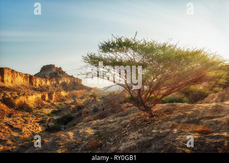 Qeshm Insel in der Straße von Hormuz, südlichen Iran, im Januar 2019 genommen, hdr genommen Stockfoto