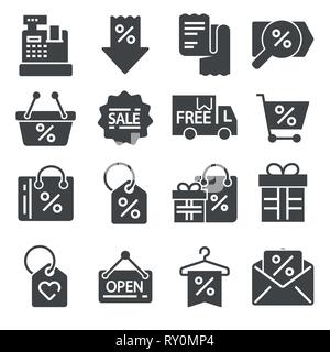 Vektorgrafiken grau schwarz Freitag Symbole auf weißem Hintergrund Stock Vektor