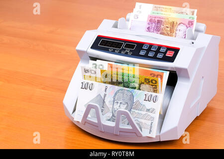 Australische Dollar in eine zählmaschine Stockfoto