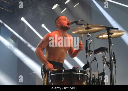 Melbourne, Victoria, Australien. 11. Mär 2019. .De Rocker Sklaven während ihrer 30 Minute während der Melbourne Download Feastival eingestellt. Credit: Brett Keating/Alamy leben Nachrichten Stockfoto