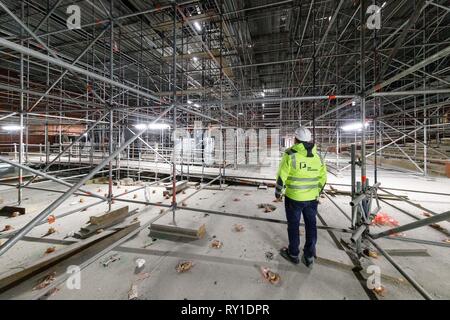 Hamburg, Deutschland. 11 Mär, 2019. Blick von der neu gebauten Foyer des Congress Center Hamburg, CCH, deren Wiedereröffnung im Sommer 2020 nach umfangreichen Revitalisierungsmaßnahmen geplant ist. Quelle: Markus Scholz/dpa/Alamy leben Nachrichten Stockfoto