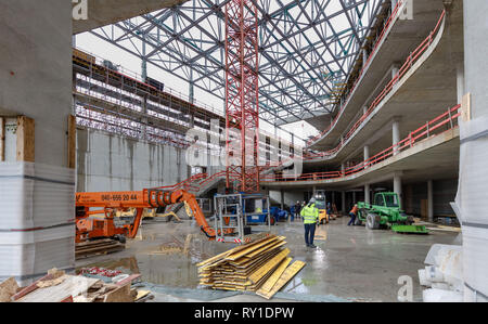 Hamburg, Deutschland. 11 Mär, 2019. Blick auf die neu gebaute Foyer des Congress Center Hamburg, CCH, die voraussichtlich im Sommer 2020 nach umfangreichen Revitalisierungsmaßnahmen zu öffnen. Quelle: Markus Scholz/dpa/Alamy leben Nachrichten Stockfoto