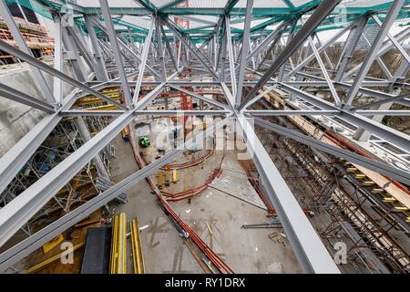 Hamburg, Deutschland. 11 Mär, 2019. Die Sponsoren der neu gebaute Foyer des Congress Center Hamburg, CCH, wird ein Glas Bau tragen nach seiner Wiedereröffnung im Sommer 2020. Quelle: Markus Scholz/dpa/Alamy leben Nachrichten Stockfoto