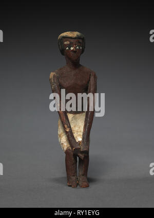 Sitzt Modell Sailor, C. 2.000 bis 1.000 v. Chr.. Ägypten, Mittleres Reich, späte 11. Dynastie (2040-1980 v. Chr.) bis zum frühen 12. Dynastie (1980-1951 v. Chr.). Lackiert, Sycamore fig; Durchschnitt: 11 cm (4 5/16 Zoll Stockfoto