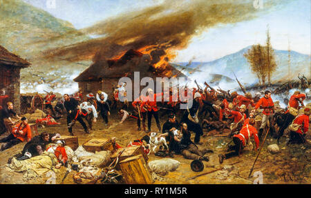 Die Verteidigung von Rorkes Drift 1879, Öl auf Leinwand, 1880 von Alphonse de Neuville Stockfoto