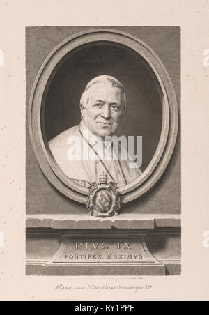 Pius IX., 1873. Claude-Ferdinand Gaillard (Frankreich, 1834-1887). Gravur Stockfoto