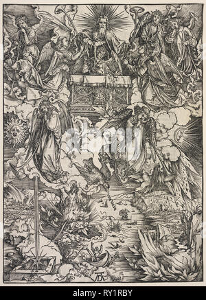 Offenbarung des Johannes: Sieben Engel mit Posaunen, 1511. Albrecht Dürer (1471-1528). Holzschnitt Stockfoto