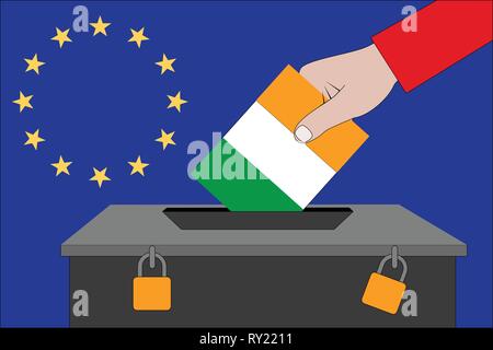 Irland Wahlurne für die Wahlen zum Europäischen Parlament Stock Vektor