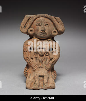 Figurine, 1325-1521. Mexiko, Azteken. Töpferei; gesamt: 8,4 cm (3 5/16 Zoll Stockfoto