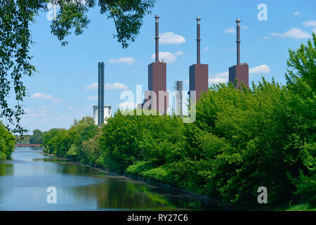 Heizkraftwerk Lichterfelde, Teltowkanal, Lichterfelde, Berlin, Deutschland Stockfoto