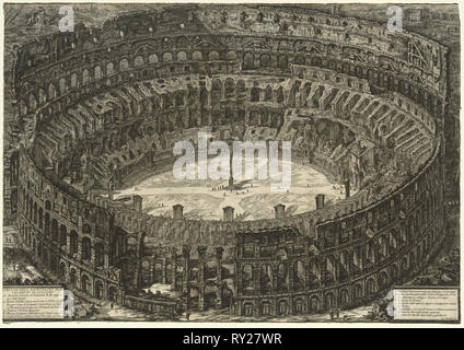 Blick auf Rom: Kolosseum, 1776. Giovanni Battista Piranesi (Italienisch, 1720-1778). Gravur Stockfoto