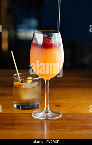 Frose Cocktail auf der bartop Stockfoto