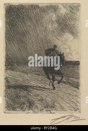 Sturm, 1891. Anders Zorn (Schwedisch, 1860-1920). Ätzen Stockfoto