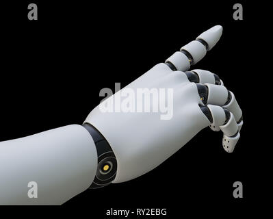 Roboter Hand, Zeigefinger, isoliert Stockfoto