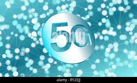 5. Generation von globalen Netzwerk Technik, 5g Symbol Konzept Stock Vektor