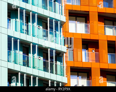 Modernes Apartment Gebäude in Enderby Wharf, Greenwich - South East London, England Stockfoto