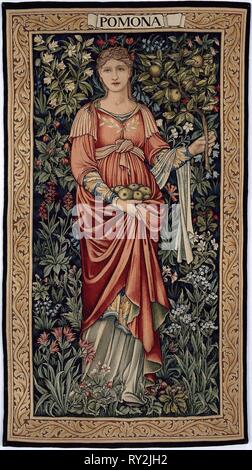 Pomona (von Flora und Pomona). Nach Entwurf von Sir Edward Burne-Jones (Englisch, 1833-1898) und einen Hintergrund Design von John Henry Dearle (Englisch, 1860-1932); Gewebe von Walter Taylor und John Keich im Merton Abbey Tapestry Werke; England, Wimbledon. Datum: 1906. Abmessungen: 92,9 × 165,1 cm (36 1/2 x 65 in.). Baumwolle, Wolle und Seide, Schlitz und doppelte Verriegelung Gobelin-webart. Herkunft: England. Museum: Das Chicago Art Institute. Autor: William Morris. Stockfoto