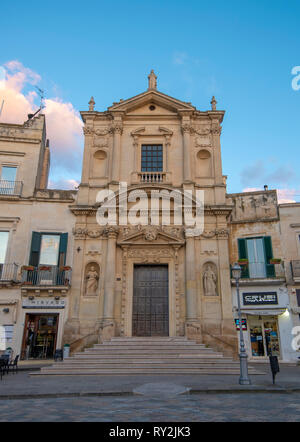 LECCE, Apulien, Italien - Kirche (Chiesa) von Santa Maria della Grazia auf Sant'Oronzo Platz (Piazza) in der Altstadt. Apulien Stockfoto