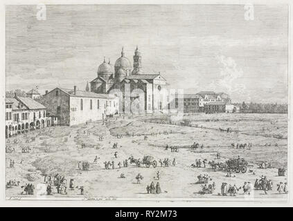 Views: Kirche St. Justina in Prà della Valle, Padua, 1735-1746. Antonio Canaletto (Italienisch, 1697-1768). Ätzen Stockfoto