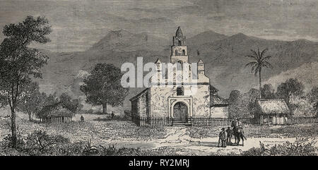 Amerika equonoccial. Kolumbien. Kirche von zarzal (Cauca). Kolumbien. Gravur, 19. Stockfoto