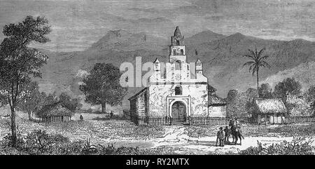 Amerika equonoccial. Kolumbien. Kirche von zarzal (Cauca). Kolumbien. Gravur, 19. Stockfoto