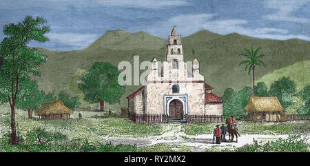 Amerika equonoccial. Kolumbien. Kirche von zarzal (Cauca). Kolumbien. Gravur, 19. Stockfoto