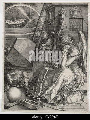 Melencolia I, 1514. Albrecht Dürer (1471-1528). Gravur; gesamt: 23,8 x 18,6 cm (9 3/8 x 7 5/16 Zoll Stockfoto