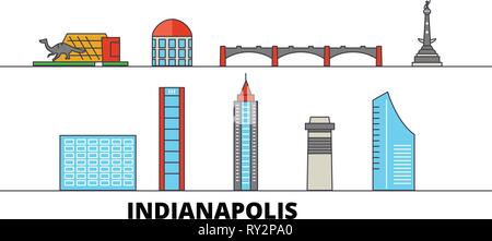 Usa Indianapolis Flachbild Reisen Skyline Usa Indianapolis Schwarz Stadt Vektor Illustration Symbol Reisen Sehenswurdigkeiten Wahrzeichen Stock Vektorgrafik Alamy