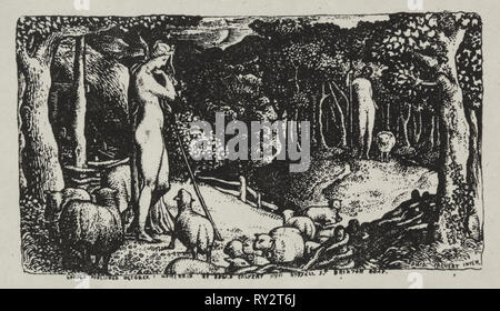 Ideale pastorale Leben, 1829. Edward Calvert (British, 1799-1883). Lithographie Stockfoto