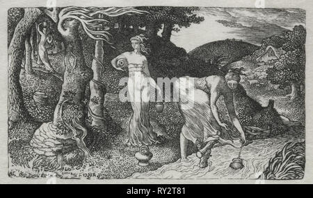 Der Bach, 1829. Edward Calvert (British, 1799-1883). Holzstich Stockfoto